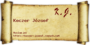 Keczer József névjegykártya